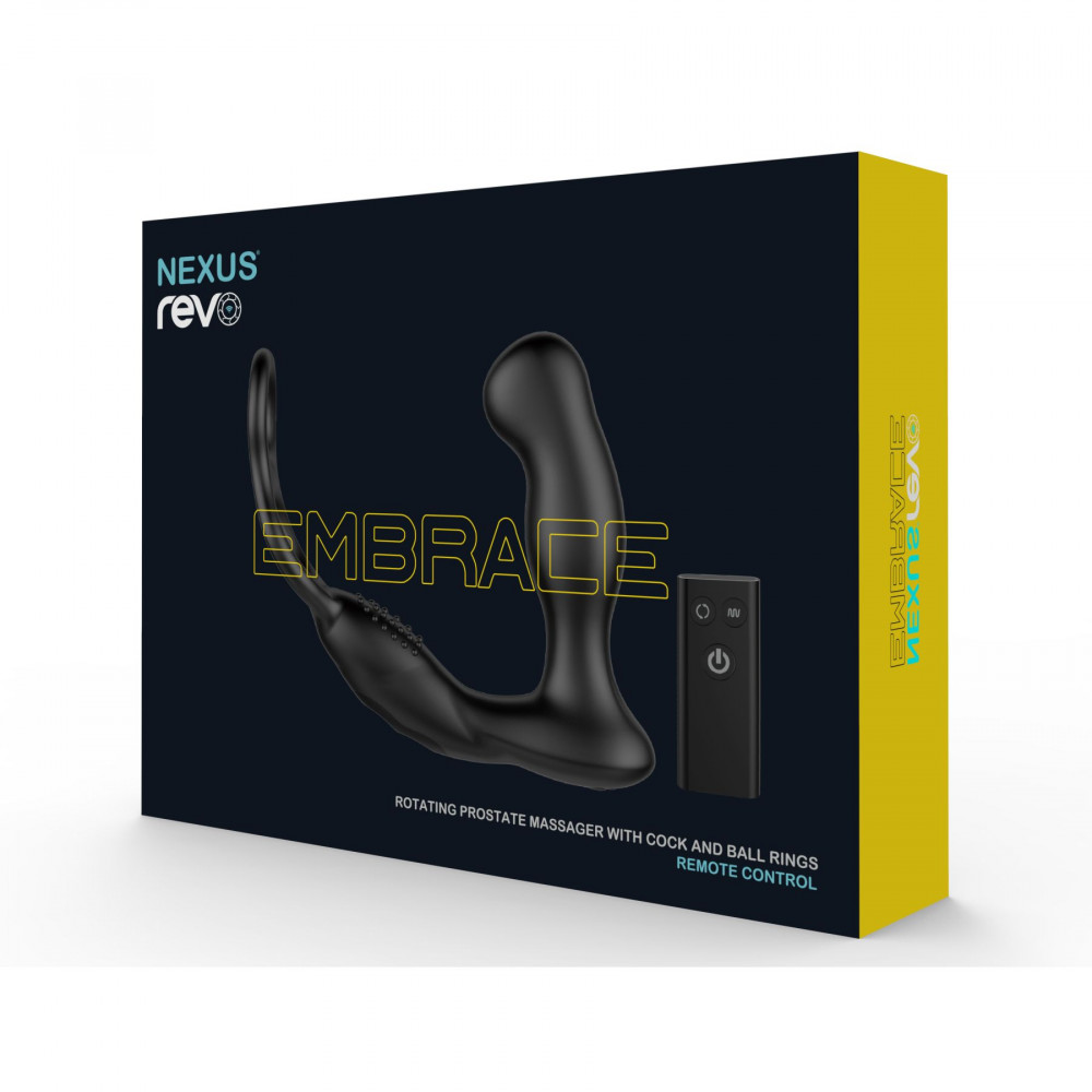 Анальные игрушки - Массажер простаты Nexus Revo Embrace с вращающейся головкой и с эрекционным кольцом 1
