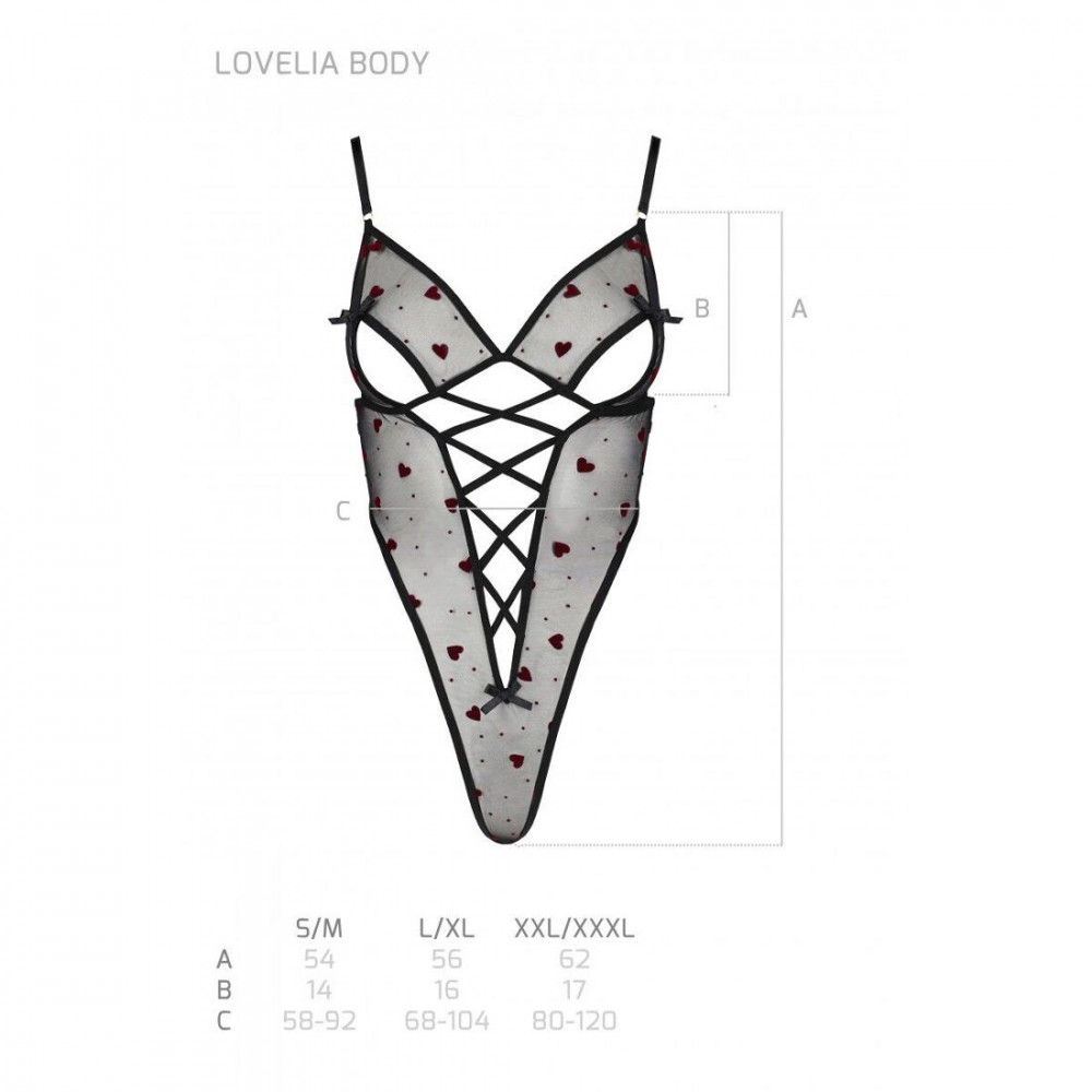 Эротическое боди - Эротическое боди с рисунком LOVELIA BODY black S/M - Passion 1
