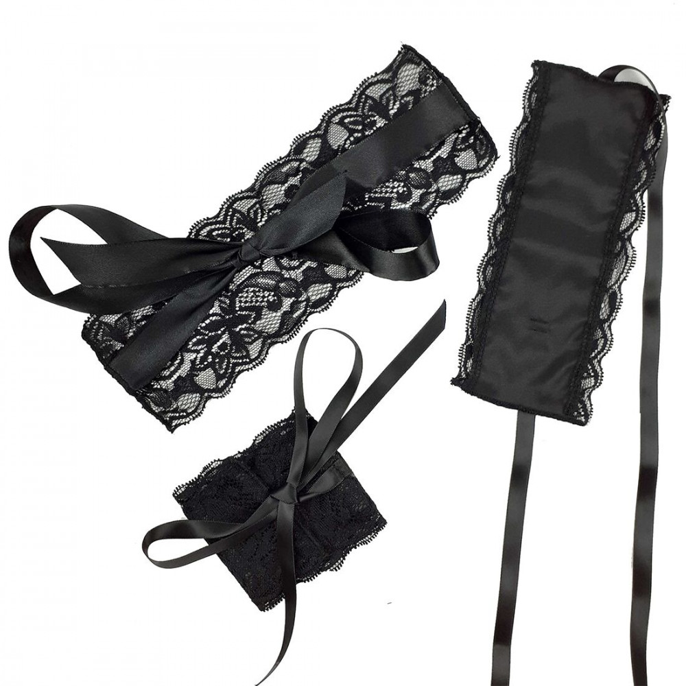 Наборы для БДСМ - Эротический набор повязка на глаза и наручники Blindfold and Handcuffs Aria 3