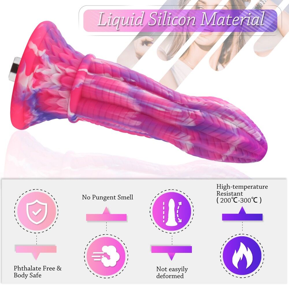 Дилдо - Фаллоимитатор для секс-машин Hismith 10.3″ Silicone Monster Dildo Series, система крепления KlicLok  1