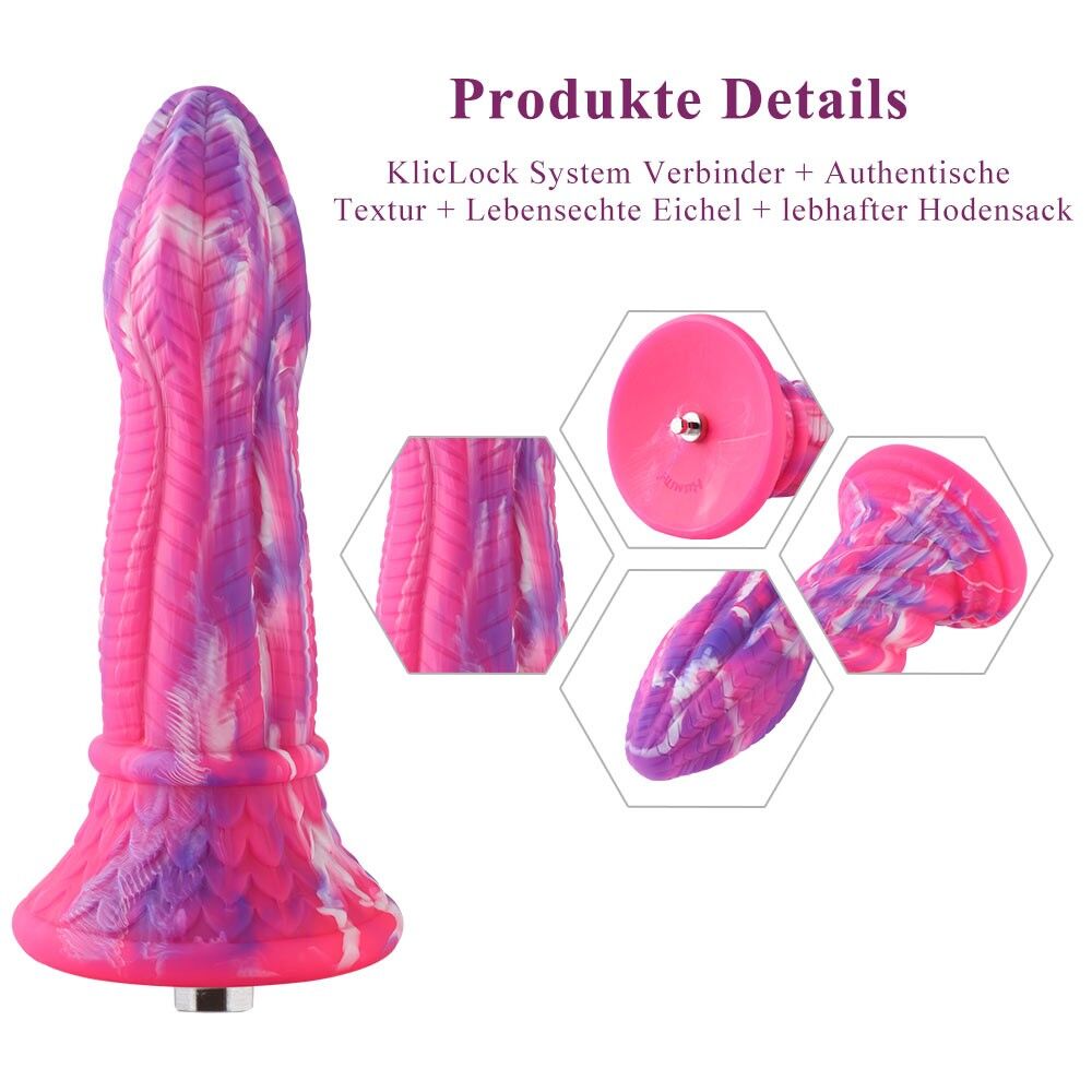 Дилдо - Фаллоимитатор для секс-машин Hismith 10.3″ Silicone Monster Dildo Series, система крепления KlicLok  3