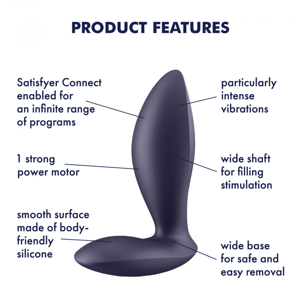 Анальные пробки с вибрацией - Анальная смарт-пробка с вибрацией Satisfyer Power Plug, очень мощная 2