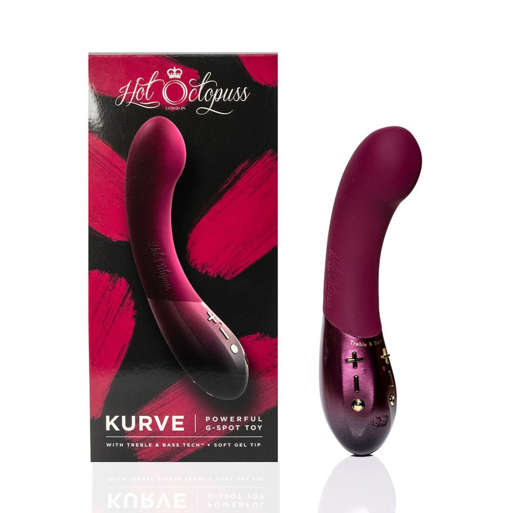 Стимулятор точки G - Вибратор для точки G Hot Octopuss KURVE, Treble and Bass Technology, 2 мотора, мягкий кончик 2