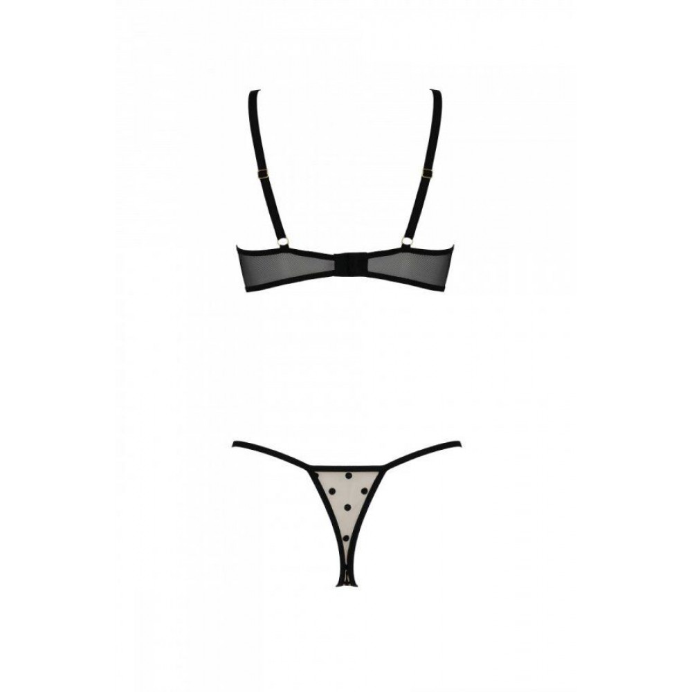 Эротические комплекты - Комплект MARINA SET WITH OPEN BRA beige S/M - Passion 3