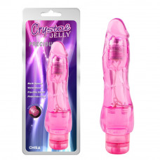Вибромассажер Chisa Crystal Jelly Precious с реалистичной головкой и выпуклыми венками, розовый