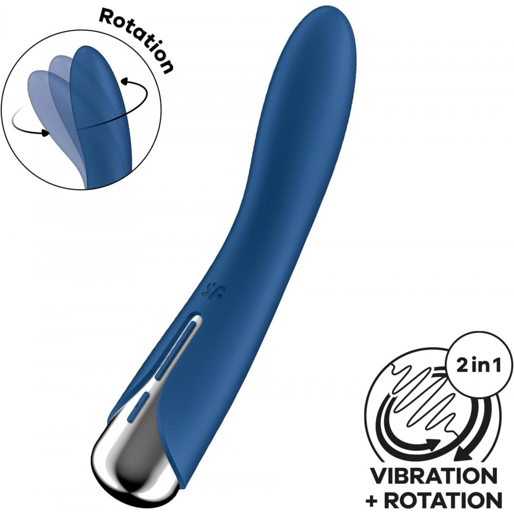 Секс игрушки - Вибратор для точки G вращающийся Satisfyer Spinning Vibe 1, синий 1