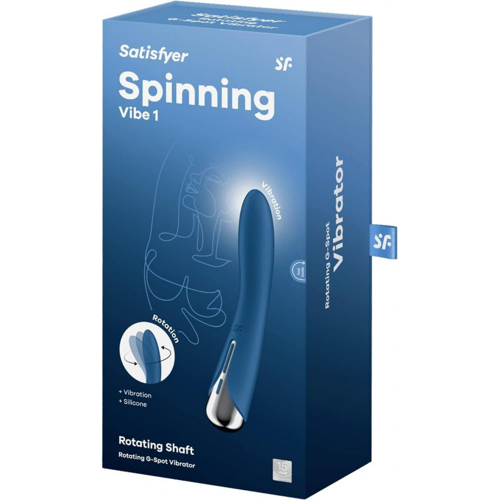 Секс игрушки - Вибратор для точки G вращающийся Satisfyer Spinning Vibe 1, синий 3