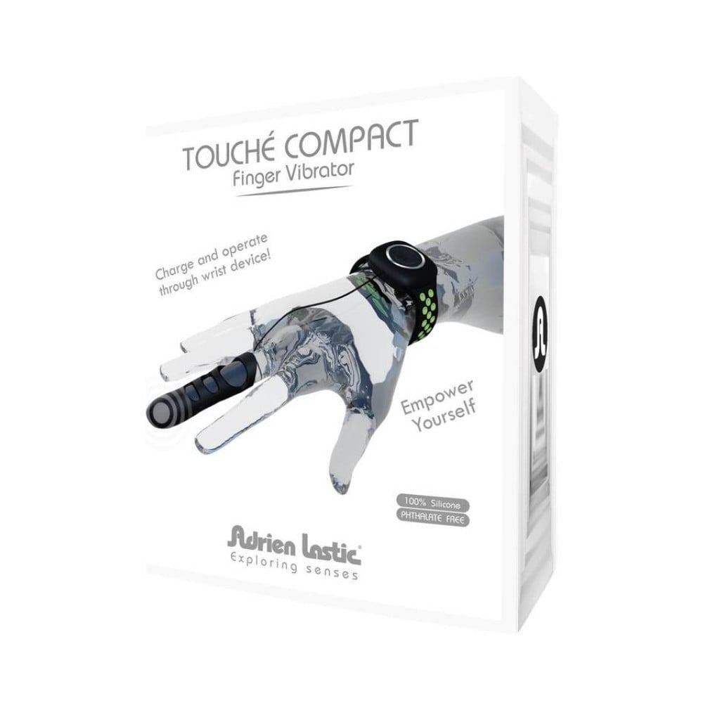 Секс игрушки - Вибронасадка на палец Adrien Lastic Touche Compact S с проводным пультом, черная 5