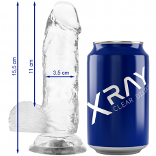 Прозрачный фаллоимитатор с мошонкой, 11 х 3,5 см XRAY