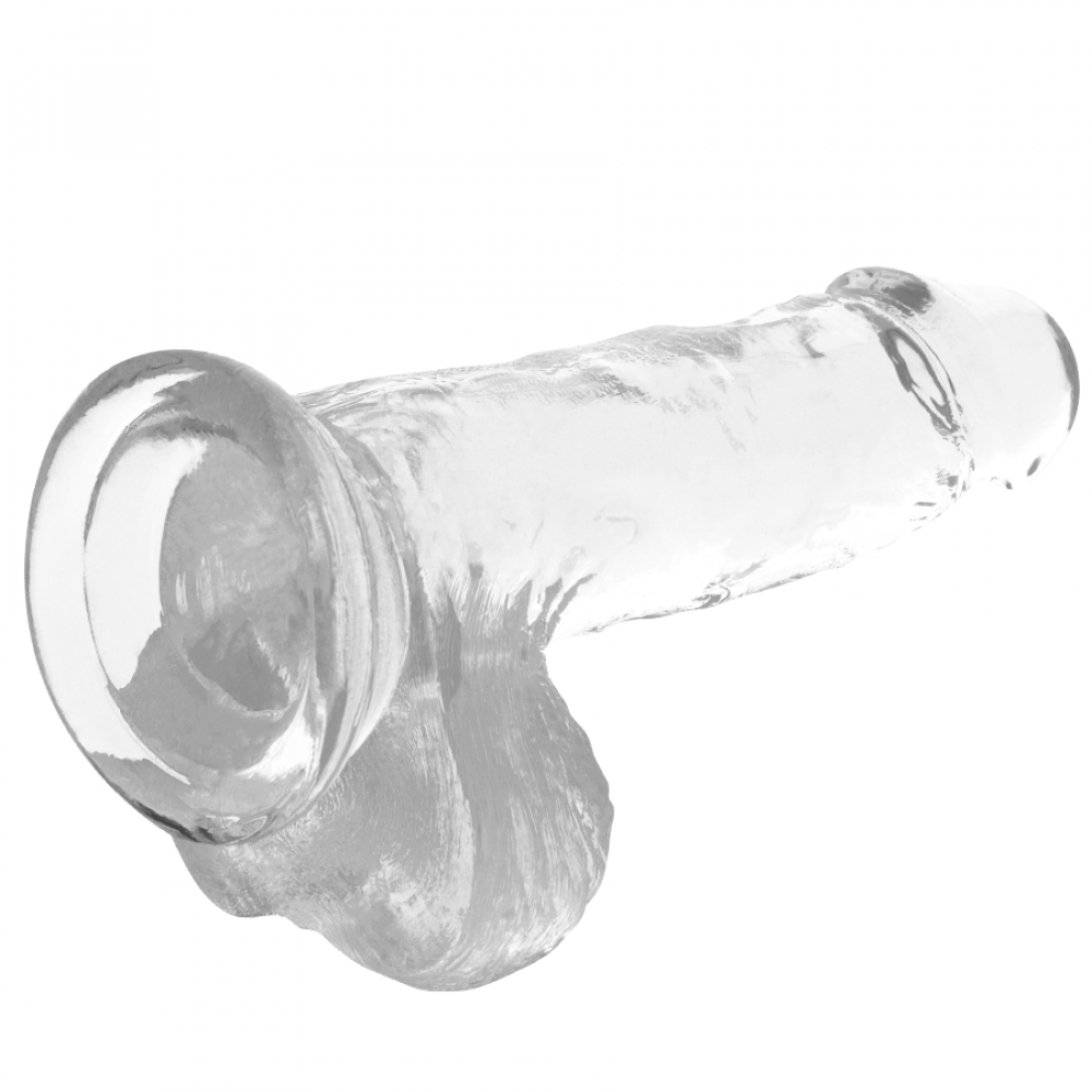 Фаллоимитатор - Прозрачный фаллоимитатор с мошонкой, 11 х 3,5 см XRAY 3