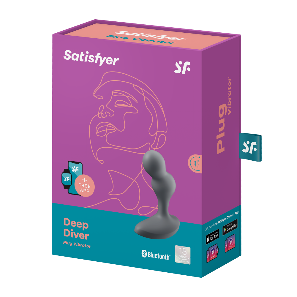 Анальные игрушки - Анальная смарт пробка с вибрацией   Deep Diver  цвет: черный  Satisfyer (Германия) 1