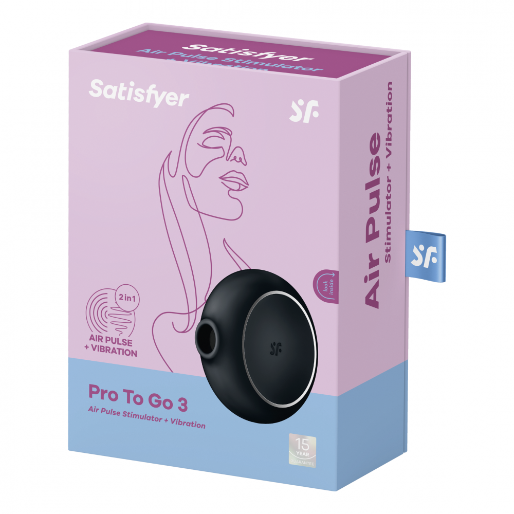 Мастурбатор - Вакуумный стимулятор клитора Pro To Go 3 цвет: черный Satisfyer (Германия) 1