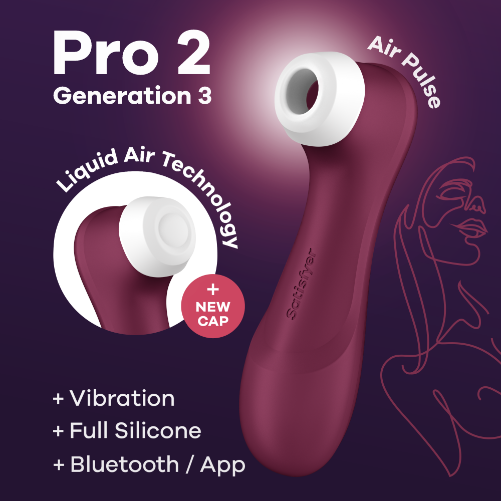 Вибратор - Вакуумный смарт стимулятор для клитора с вибрацией  и Liquid Air Pro 2 Generation 3 Connect App   цвет: фиолетовый Satisfyer (Германия) 2