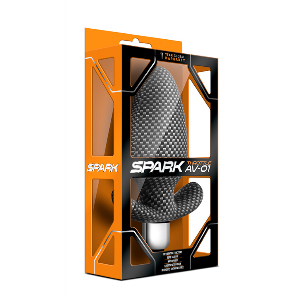 Анальные вибраторы - Анальная пробка с вибрацией 3 в 1 BLUSH SPARK THROTTLE AV-01 CARBON FIBER 3