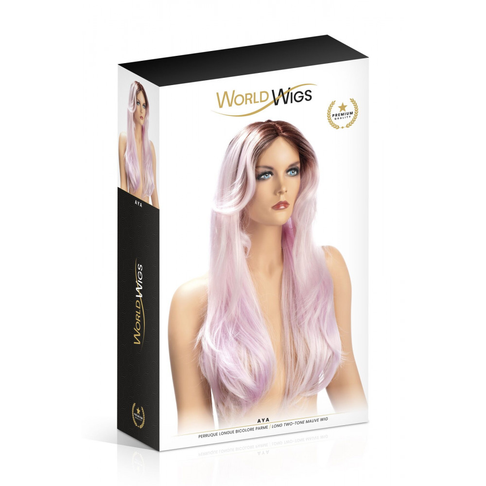 Аксессуары для эротического образа - Парик World Wigs AYA LONG TWO-TONE MAUVE 1