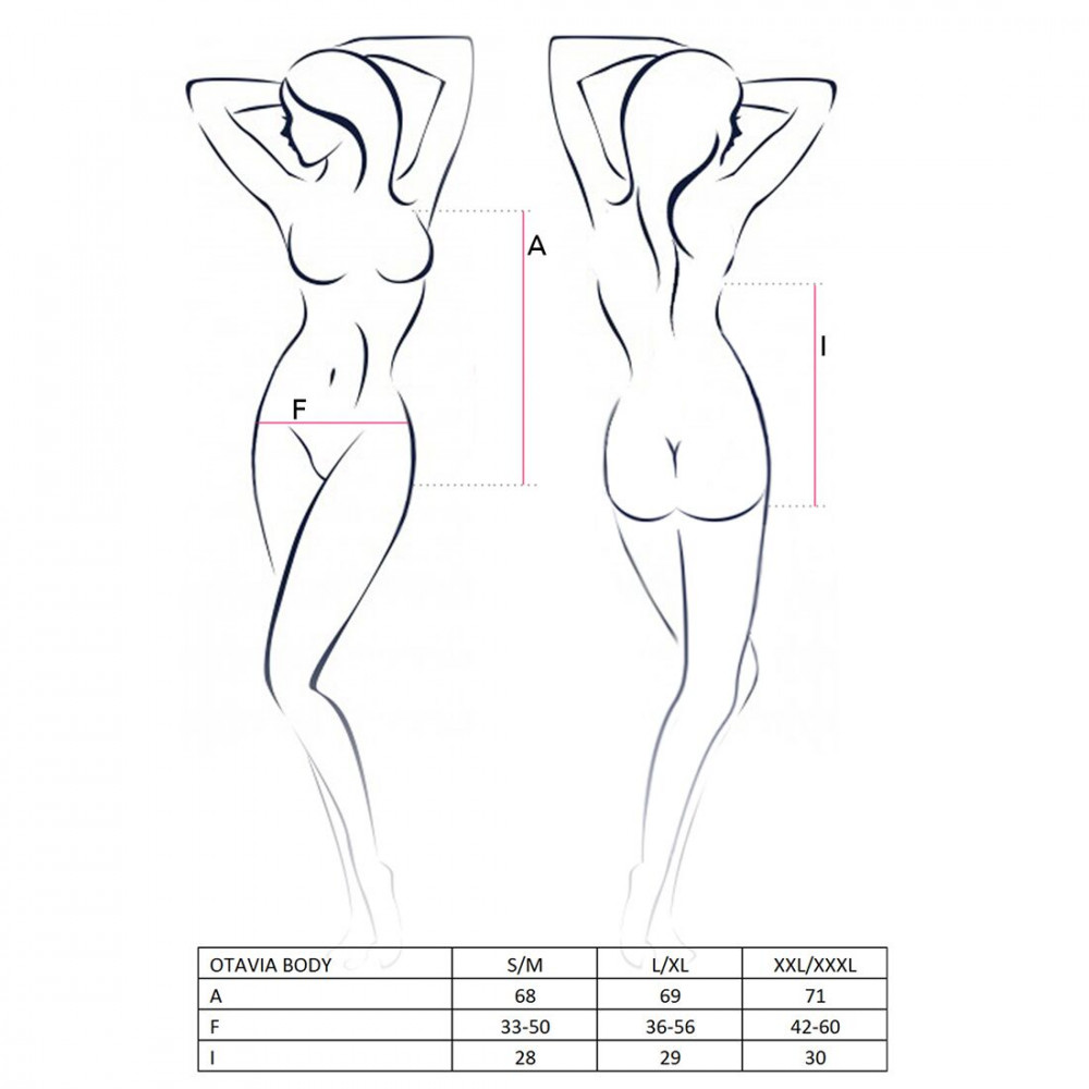 Эротическое боди - Боди монокини с глубоким декольте OTAVIA BODY black S/M - Passion 1