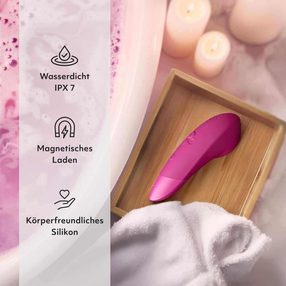 Секс игрушки - Клиторальный вакуумный стимулятор 2 в 1 Womanizer Enhance с вибрацией, розовый 5