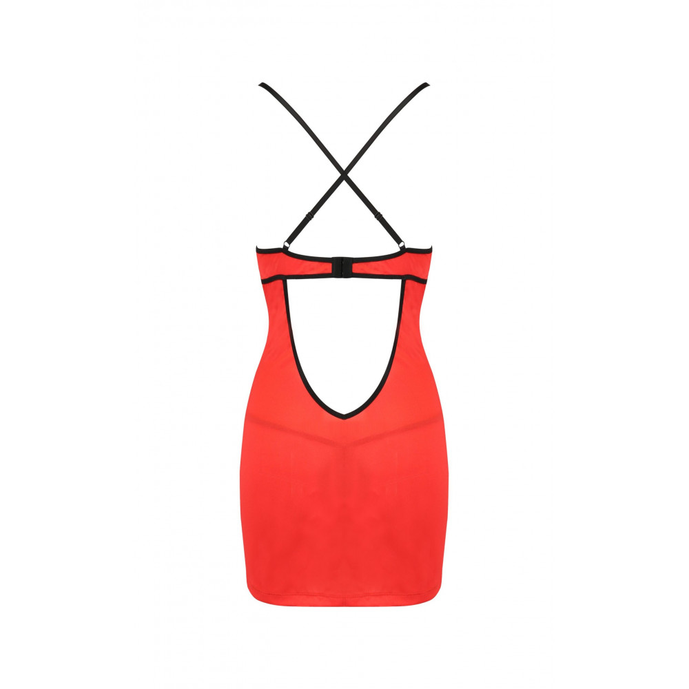 Эротическое белье - Платье красное с черной отделкой и трусики стринги FEMMINA CHEMISE S/M - Passion 1