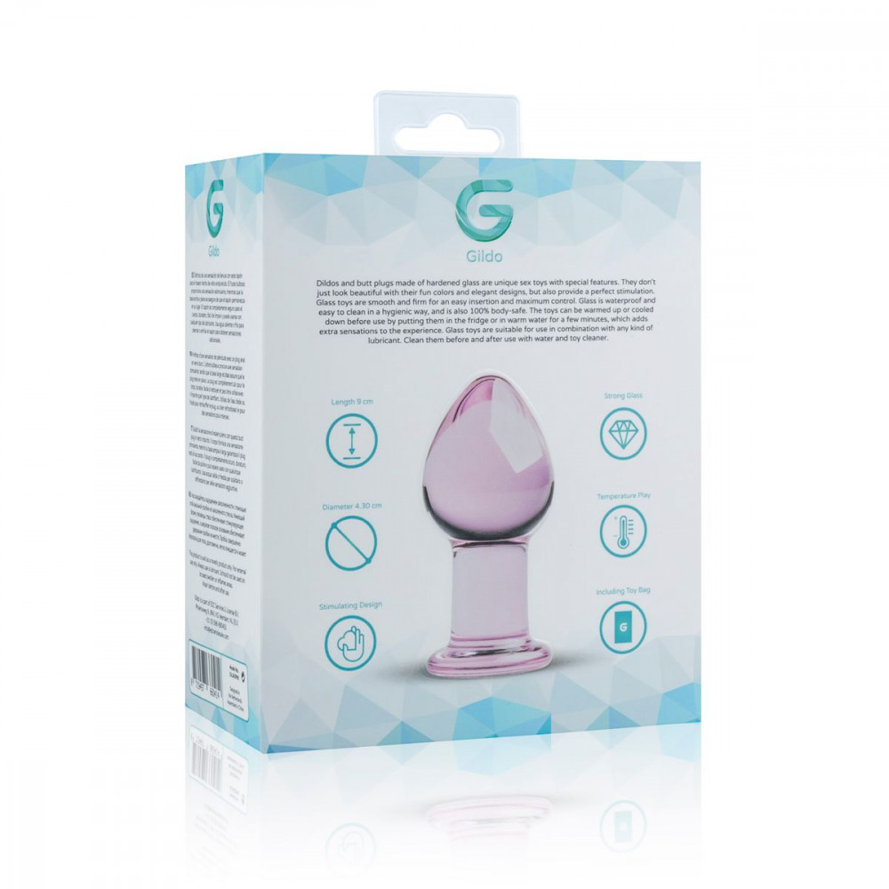 Анальная пробка - Розовая анальная пробка из стекла Gildo Pink Glass Buttplug No. 27 3