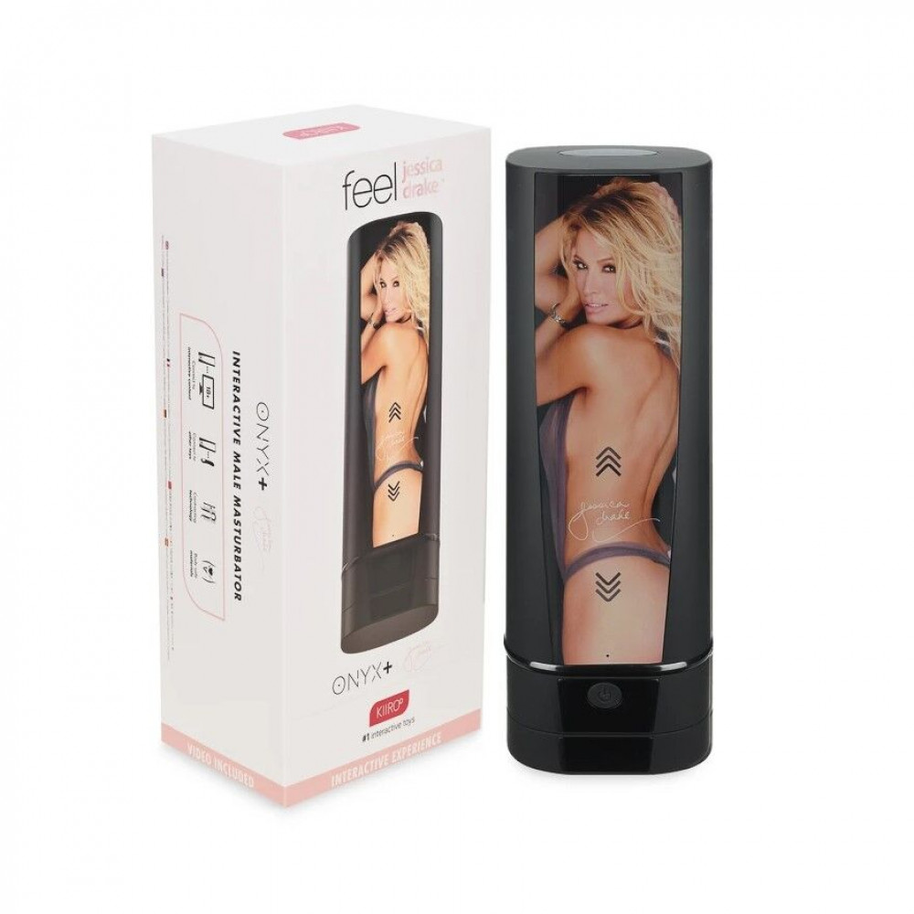 Мастурбаторы с вибрацией - Мастурбатор Kiiroo Onyx+ Jessica Drake, 10 сжимающихся колец, не надо двигать, теледильдоника