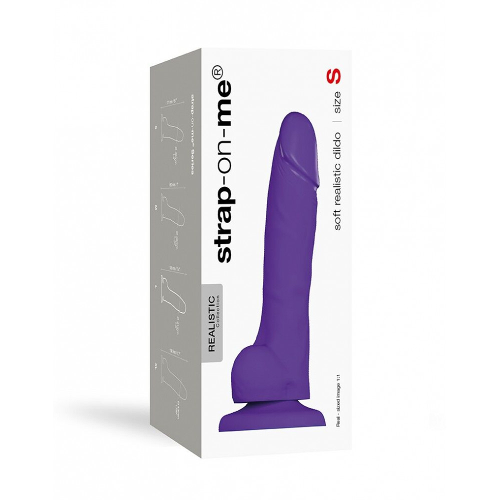 Фаллоимитаторы на присоске, двойные - Реалистичный фаллоимитатор Strap-On-Me SOFT REALISTIC DILDO Violet - Size S 1