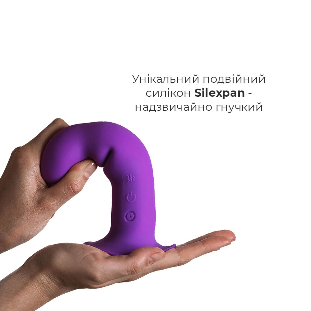 Фаллоимитаторы с вибрацией - Дилдо с вибрацией Adrien Lastic Hitsens 3 Purple, отлично для страпона, диаметр 4см, длина 18,2см 4