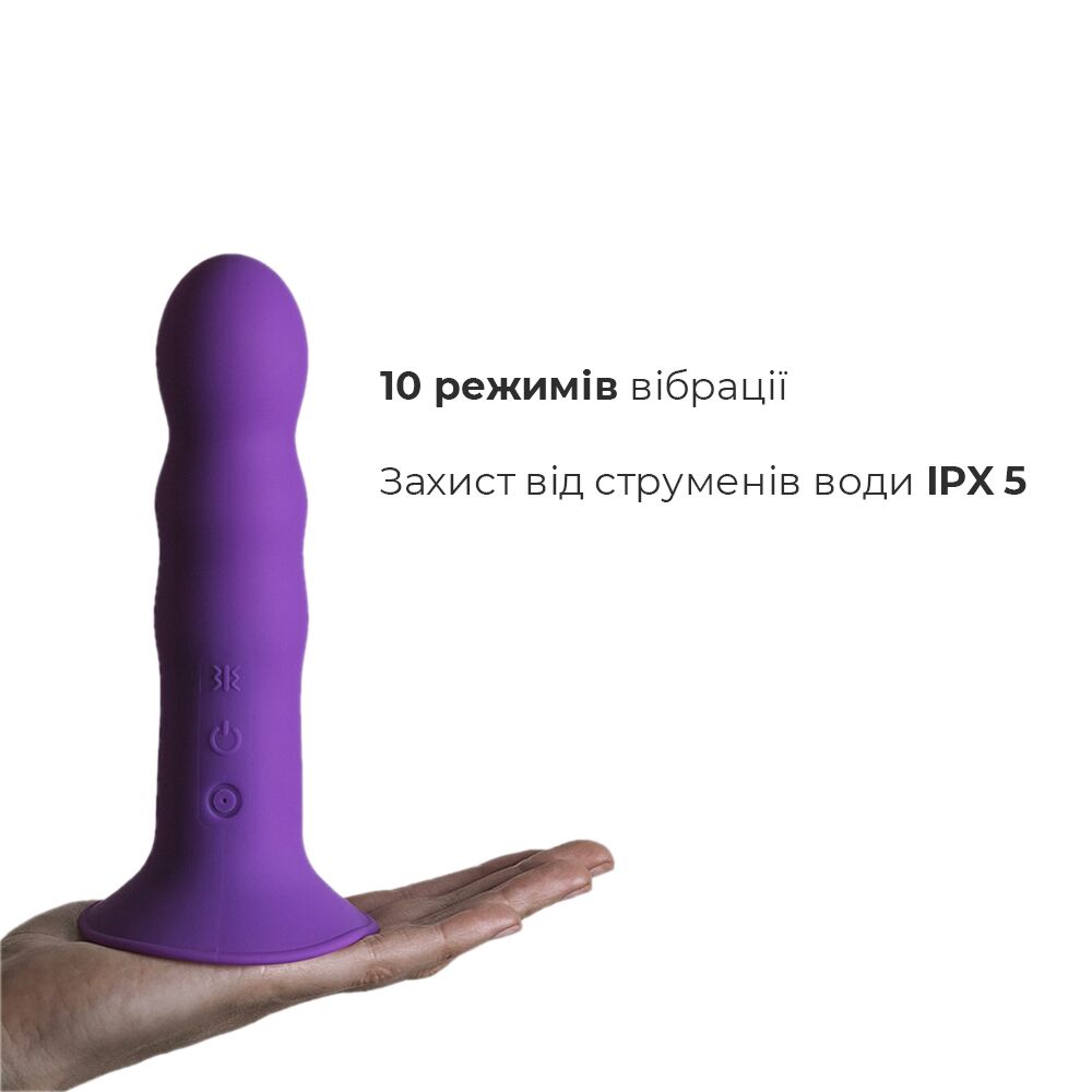 Фаллоимитаторы с вибрацией - Дилдо с вибрацией Adrien Lastic Hitsens 3 Purple, отлично для страпона, диаметр 4см, длина 18,2см 3