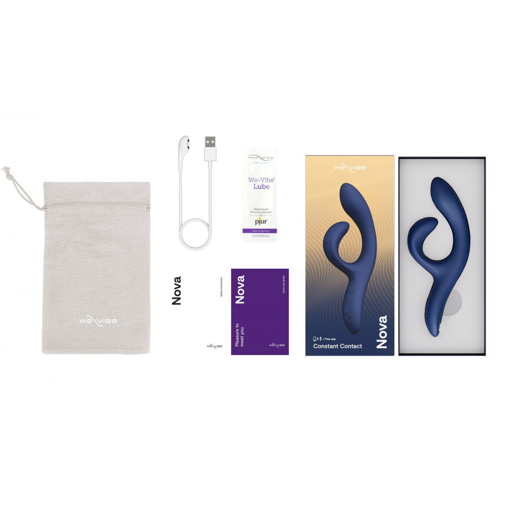 Вибратор-кролик - Смарт вибратор-кролик We-Vibe Nova Midnight Blue, эргономичный, регулируемый угол наклона ствола 7