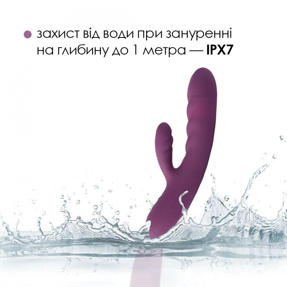 Вибратор-кролик - Вибратор-кролик Svakom Avery Lilac с двигающимся стволом, движение вперед-назад 5
