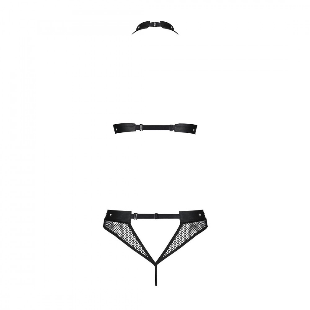 Эротические комплекты - Белье с открытым доступом Passion MOONLIGHT SET L/XL black топ, стринги 2
