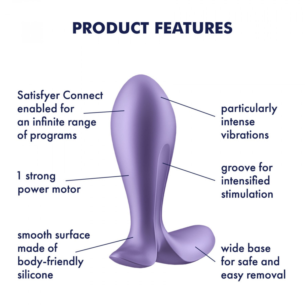 Анальные пробки с вибрацией - Анальная смарт-пробка с вибрацией Satisfyer Intensity Plug Purple 2