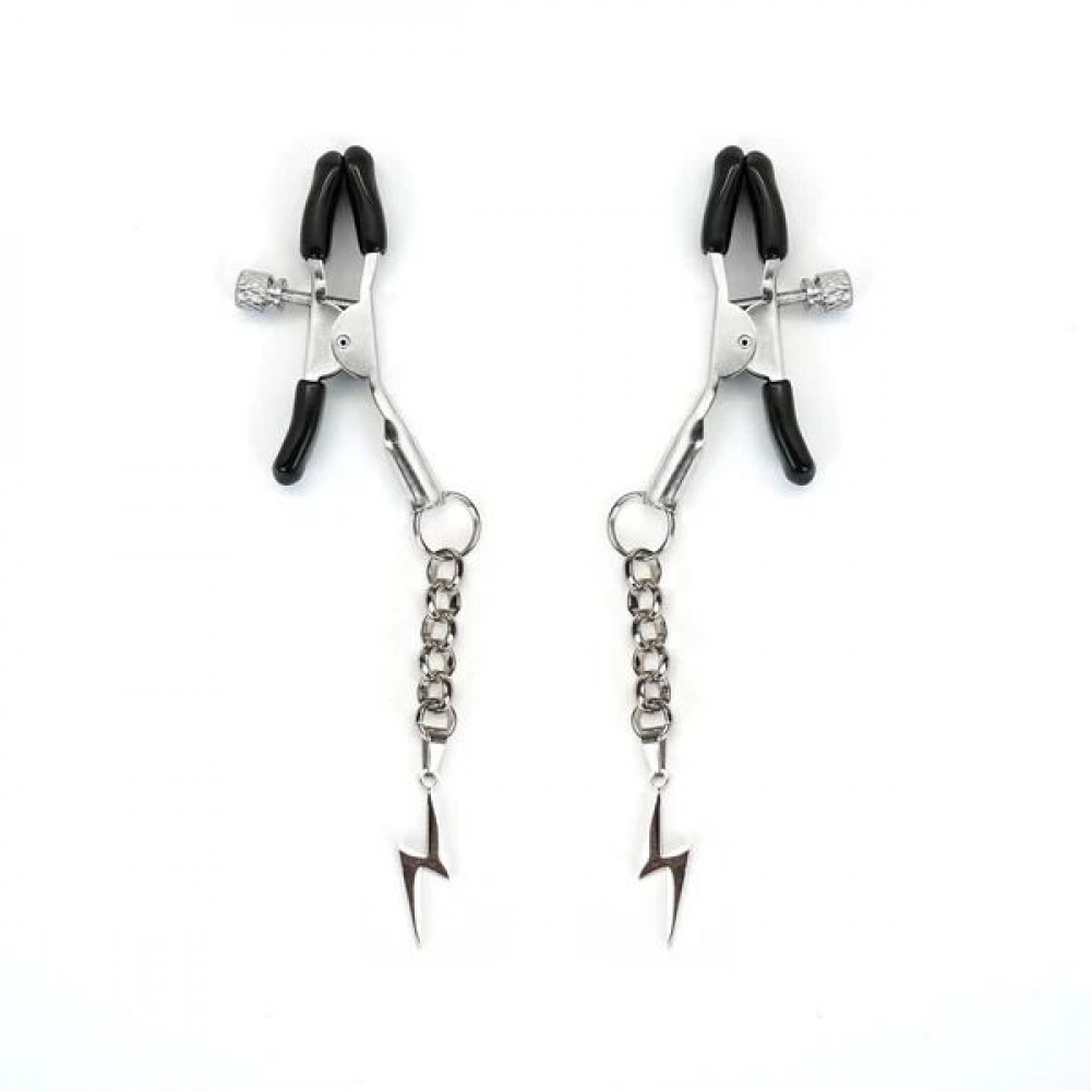 Интимные украшения - Зажимы для сосков Liebe Seele Lightning Nipple Clamps Silver