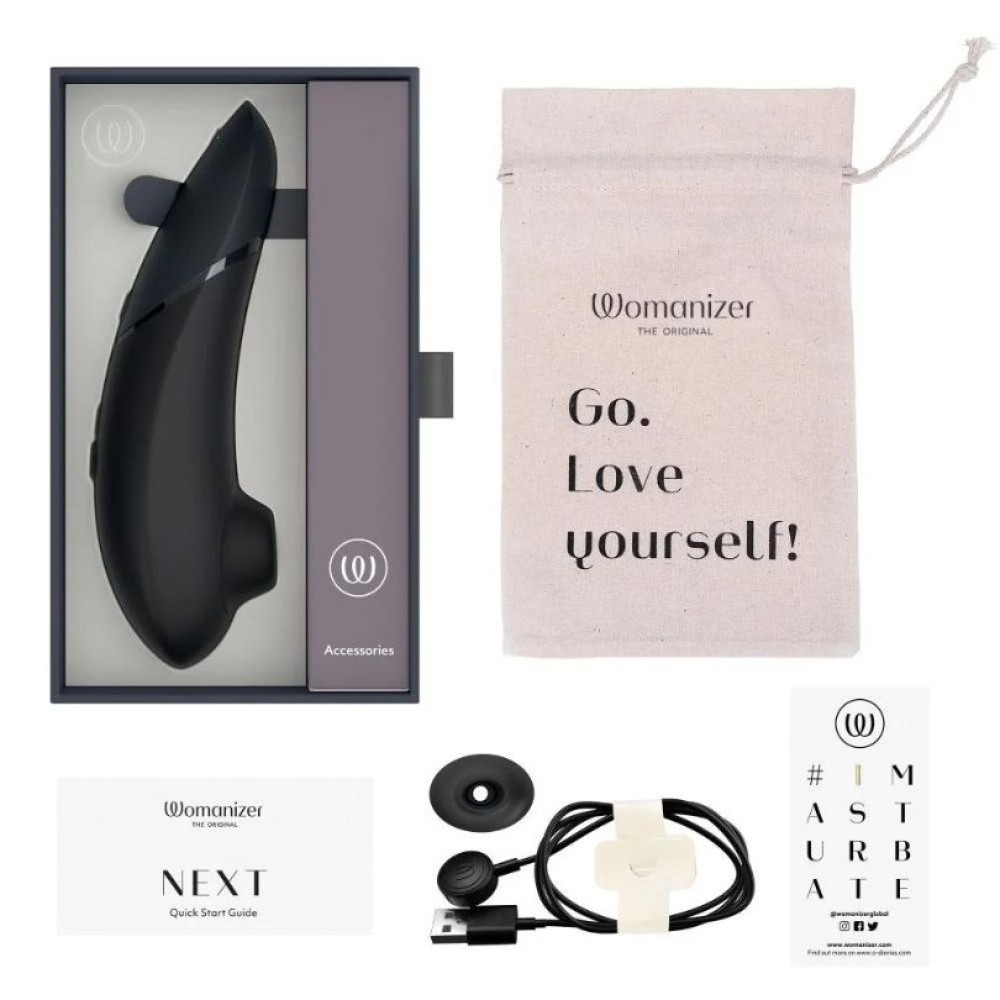 Вибраторы Womanizer - Вакуумный клиторальный стимулятор Womanizer Next Black, черный 12