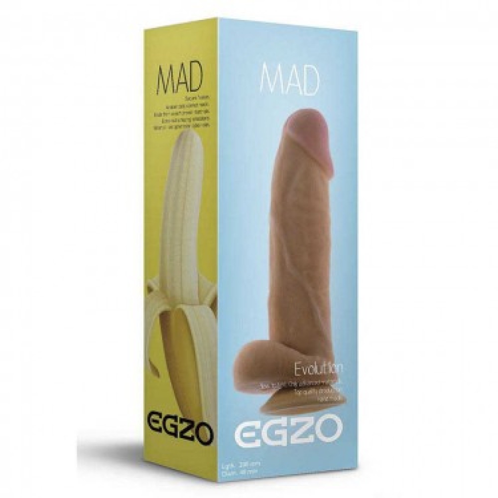 Секс игрушки - Фаллоимитатор на присоске EGZO МАD Erogen Ciberscin из киберкожи, телесный 4