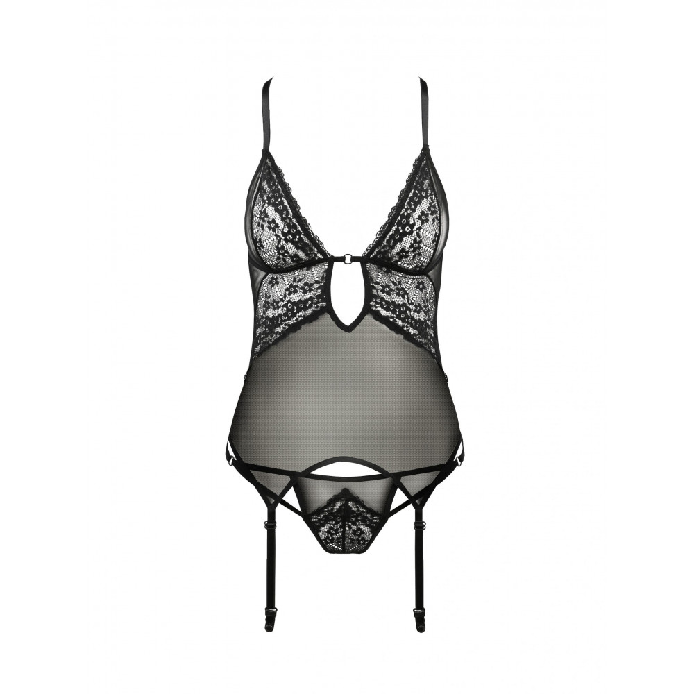 Эротическое белье - Корсет с декольте ERZA CORSET black S/M - Passion 2