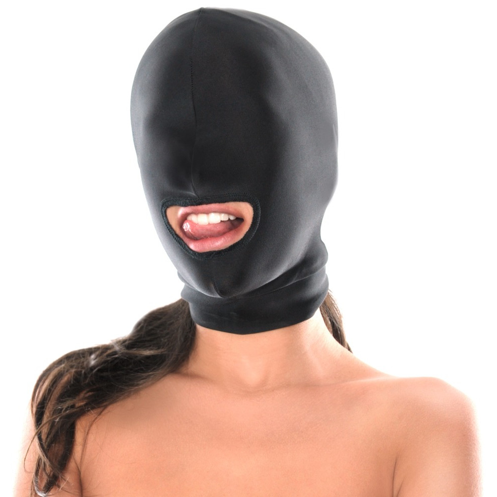 Секс игрушки - Маска, эластичная с отверстием для рта, черная, One Size