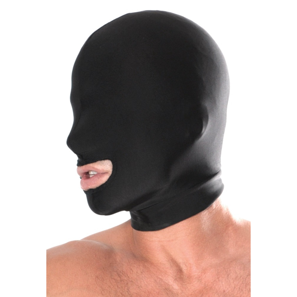 Секс игрушки - Маска, эластичная с отверстием для рта, черная, One Size 4