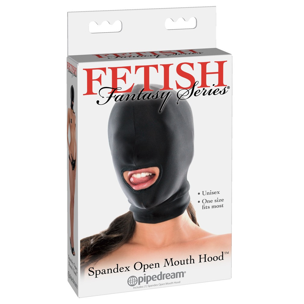 Секс игрушки - Маска, эластичная с отверстием для рта, черная, One Size 5