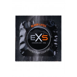 Презервативы анатомические черные Exs BLACK Latex веганские (цена за 5 шт.)