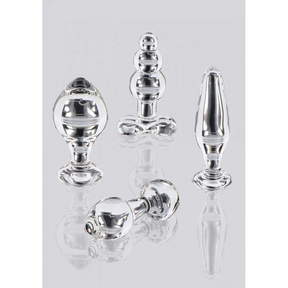 Секс игрушки - Пробка анальная из стекла ToyJoy Glass Worxx Star Sparkler прозрачная 4