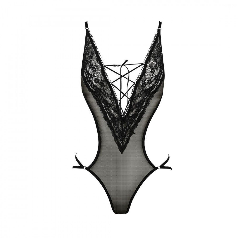 Эротическое боди - Боди монокини с декольте ERZA BODY black S/M - Passion 2