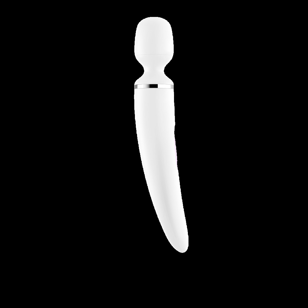 Вибромассажеры - Вибромассажер Satisfyer Wand-er Woman (White/Chrome), водонепроницаемый, мощный, размер XXL 3