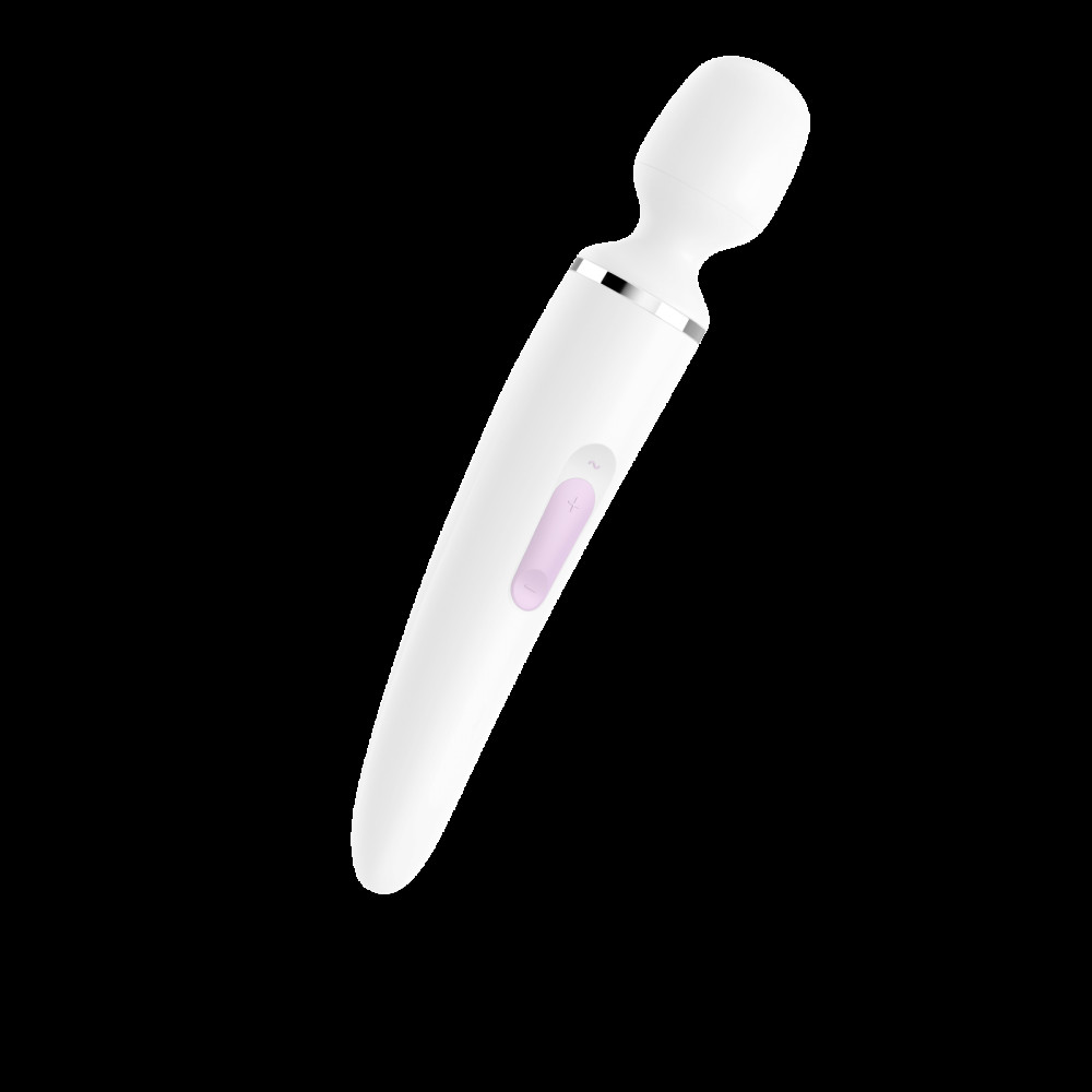 Вибромассажеры - Вибромассажер Satisfyer Wand-er Woman (White/Chrome), водонепроницаемый, мощный, размер XXL