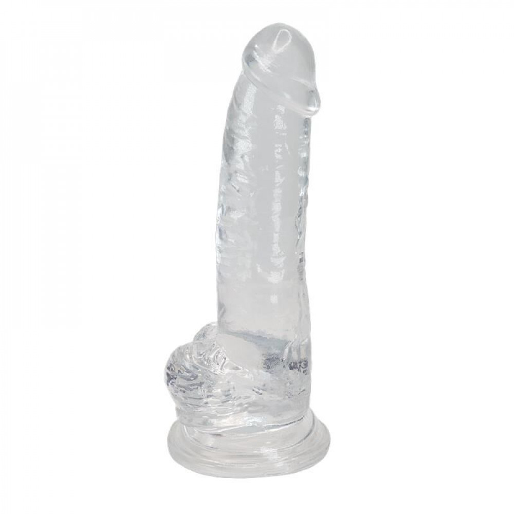 Фаллоимитаторы на присоске, двойные - Прозрачный фаллоимитатор Alive Jelly Dildo Torrent, ТПЕ, присоска, диаметр 4.5см, длина 20,6см