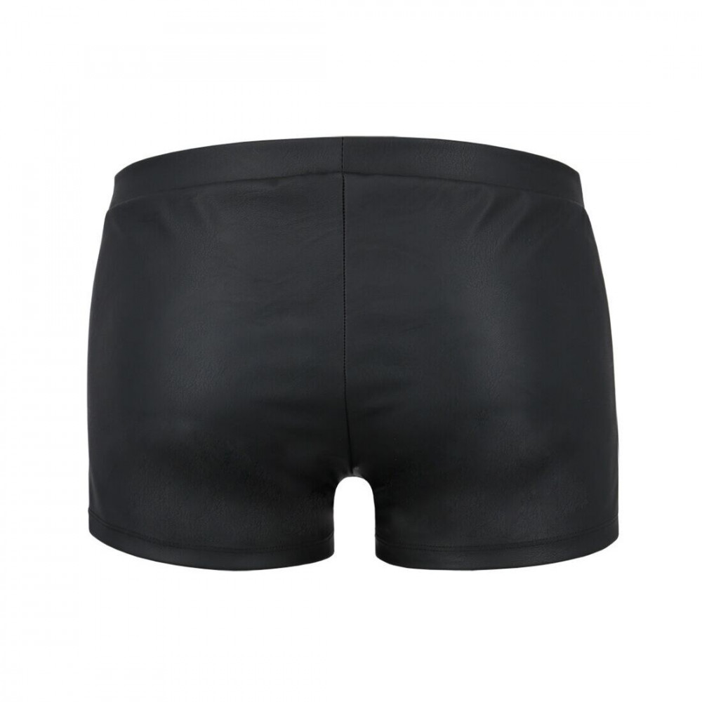 Стринги, трусы и шорты - Мужские кожаные боксеры с клапаном Passion 050 Short Patrick L/XL Black 1