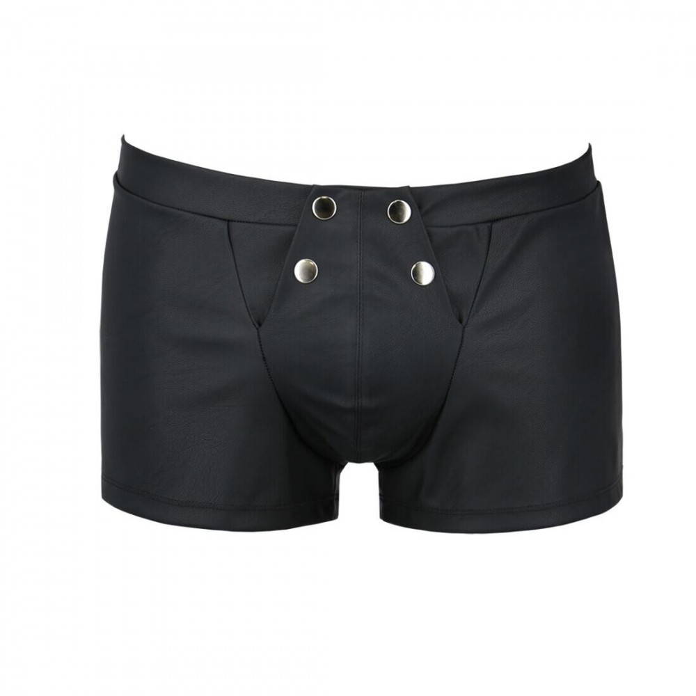 Стринги, трусы и шорты - Мужские кожаные боксеры с клапаном Passion 050 Short Patrick L/XL Black 2