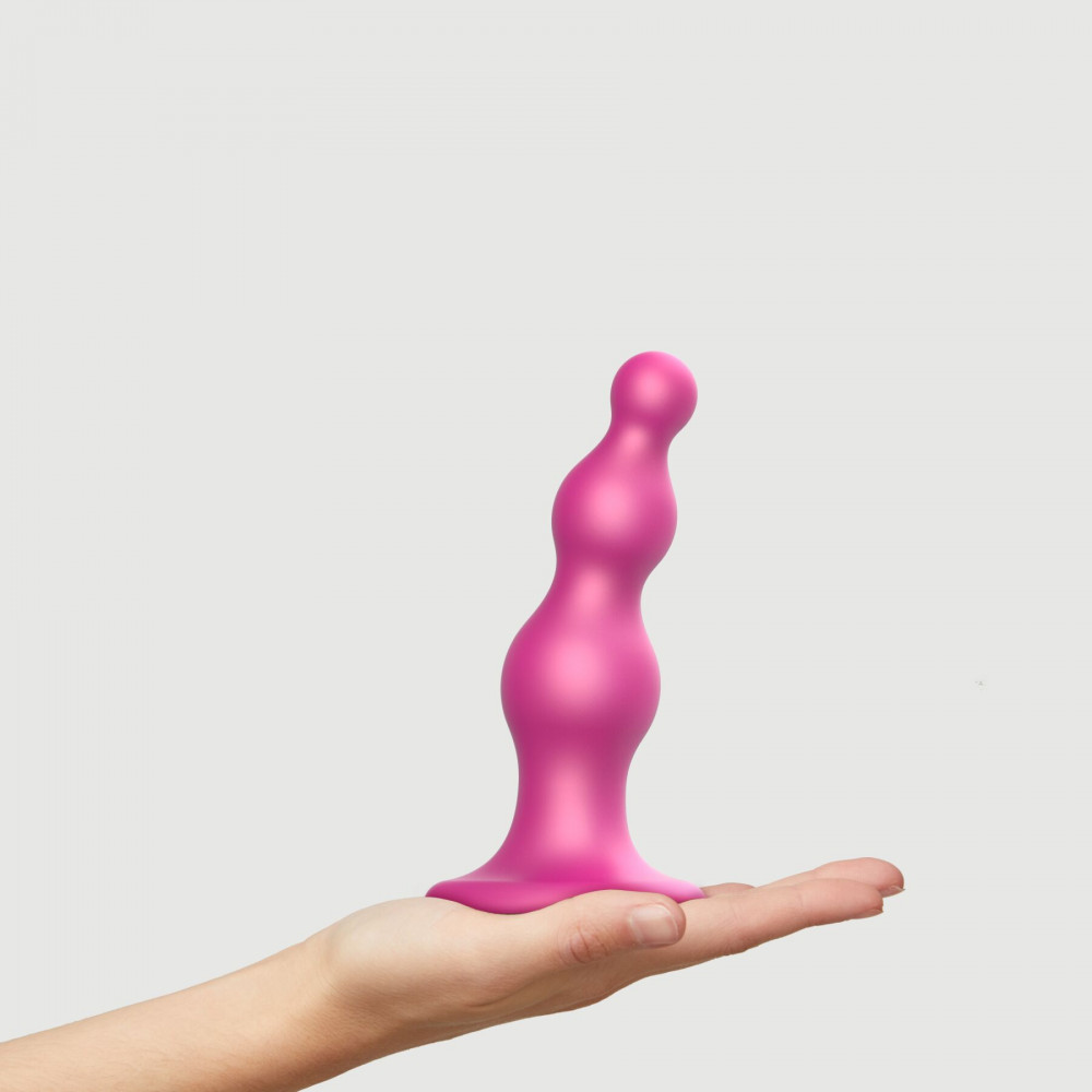 Страпон - Насадка для страпона Strap-On-Me Dildo Plug Beads Framboise Metallic M 3