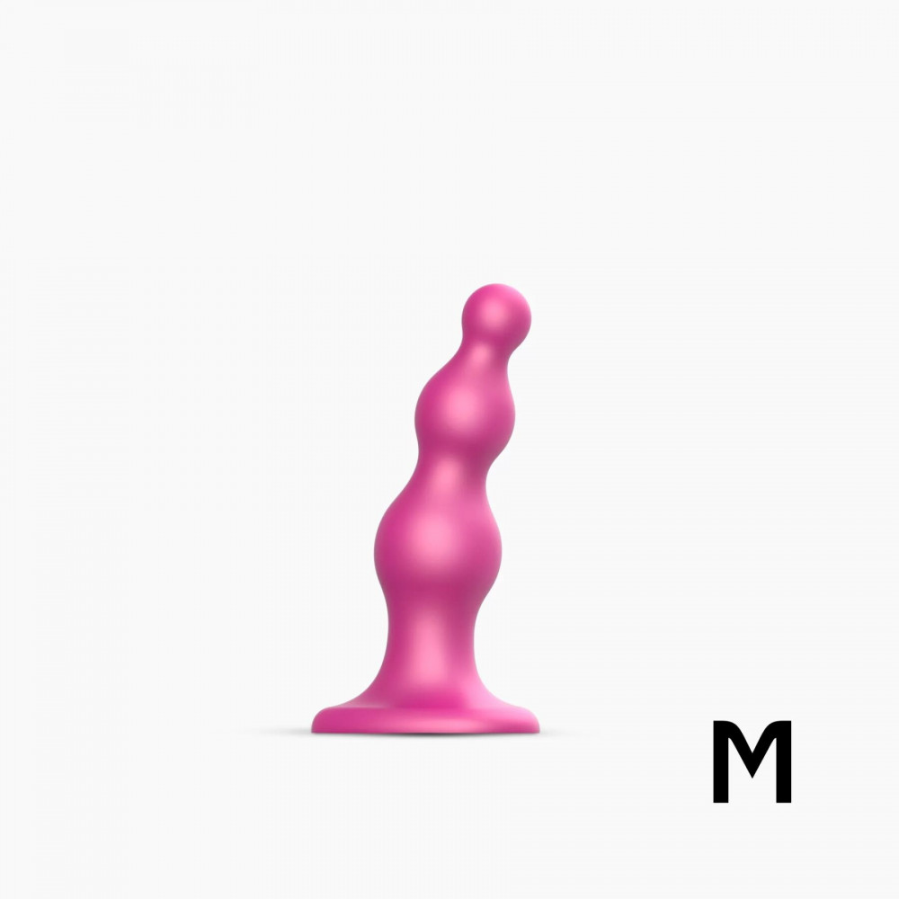 Страпон - Насадка для страпона Strap-On-Me Dildo Plug Beads Framboise Metallic M