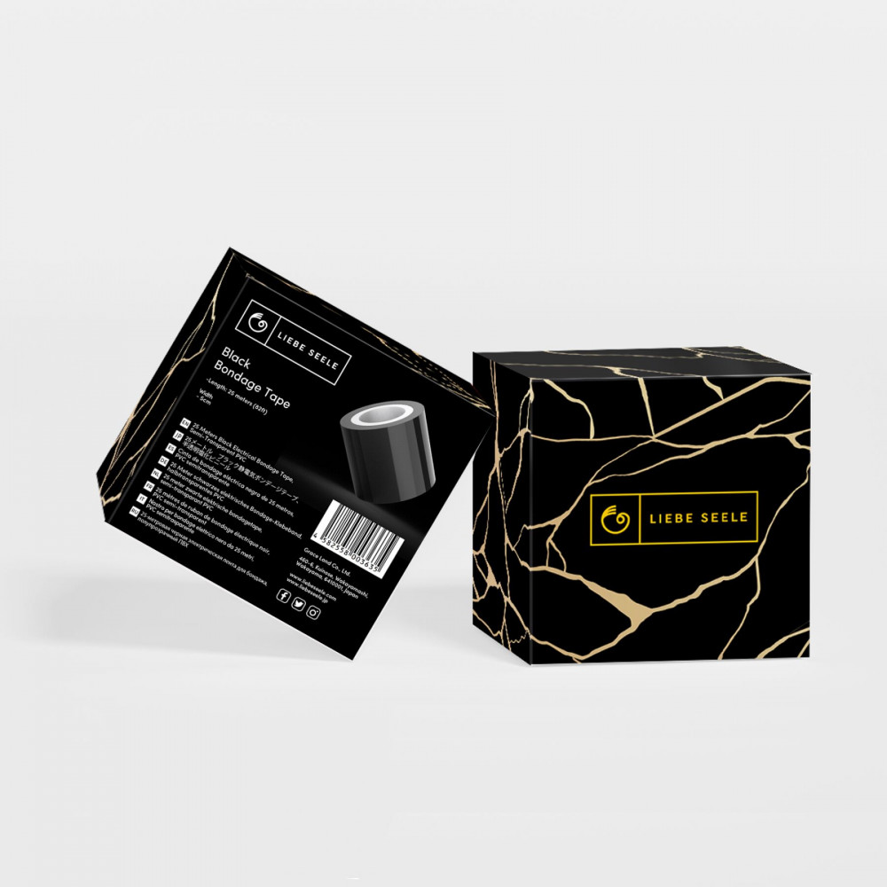 Наручники, веревки, бондажы, поножи - Скотч для бондажа Liebe Seele Bondage Tape Black 25м 1