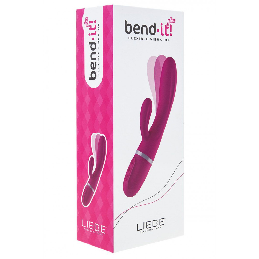 Вибратор-кролик - Вибратор-кролик Liebe Bend It Plus Cerise, гибкий, 2 мотора, 10 режимов 2
